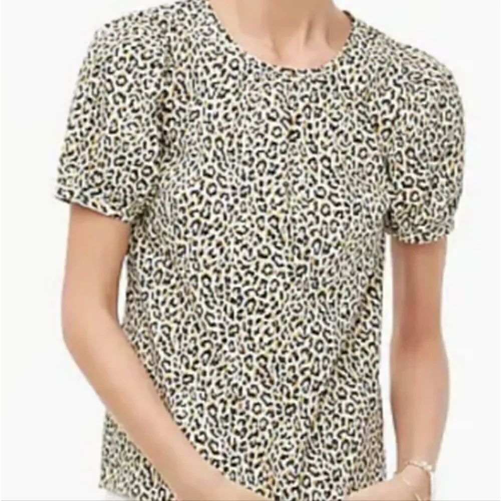 J CREW Puff Sleeve Leopard Top - Picture 3 of 7